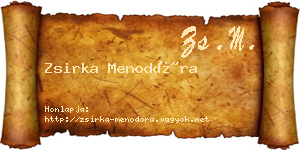 Zsirka Menodóra névjegykártya